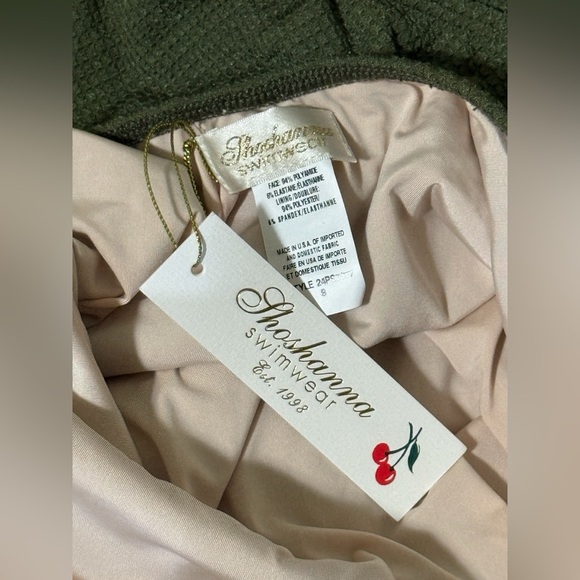 NWT Shoshanna Plisse Halter Neck One Piece Swimsuit Olive Green - 8 - Picture 6 of 6